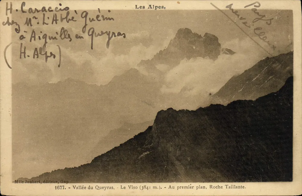 Die Alpen. — Tal des Queyras, Le Viso (3841 m.) — Im Vordergrund, Roche Taillante — Mlle Joubert, Verlag, Gap — n° 1677 - Vorderseite