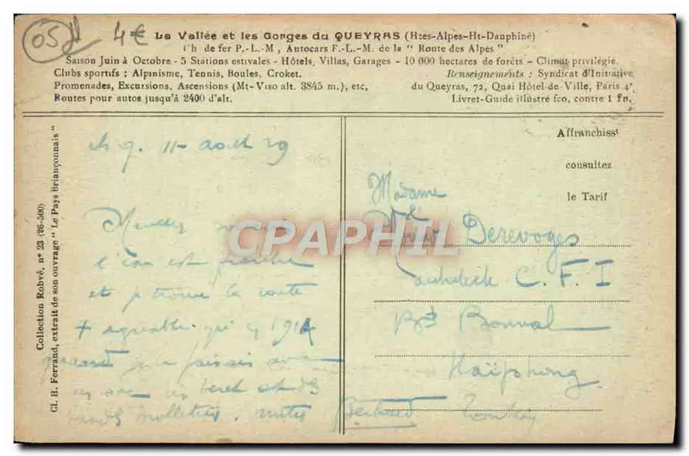 Mont Viso — Panoramablick — Verlag S.I.Q. Nr. 23 - Rückseite