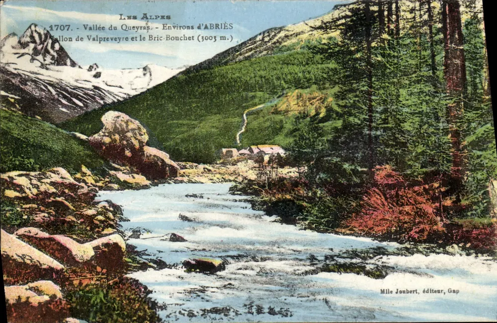 Die Alpen - Tal des Queyraç und der Bric-Bouchet (3003 m.) — Mille Joubert, Verlag, Gap - Vorderseite
