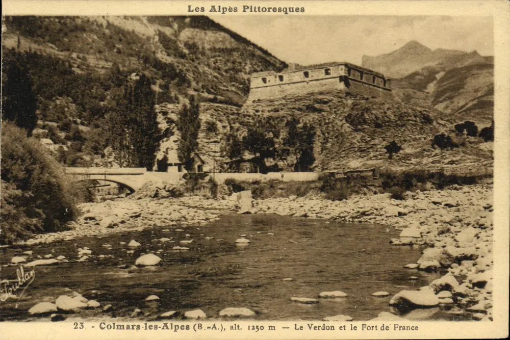 Colmars-les-Alpes (B.-A.) — Ansicht des Verdon und Fort de France — Verlag Roux Colmars, Nr. 23 - Vorderseite