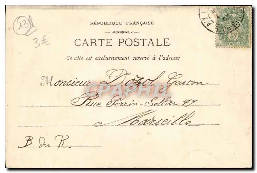 Estátua de Mirabeau — Aix-en-Provence — E. Jaussaud Editor - 10 - Verso