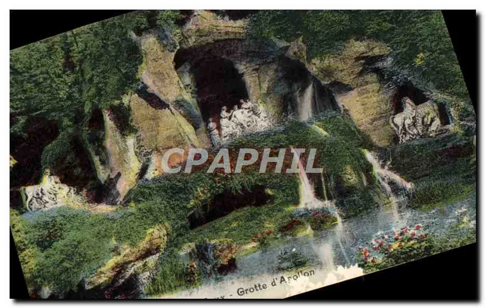 Gruta de Apolo — local natural com cachoeiras e esculturas — editor F. David, 21 rue des Réservoirs, Versailles - Frente