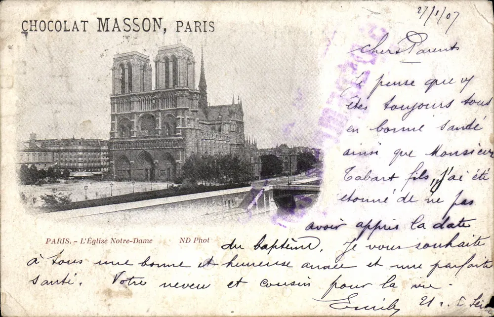 Paris — L'Église Notre-Dame — Chocolat Masson, Paris - Frente