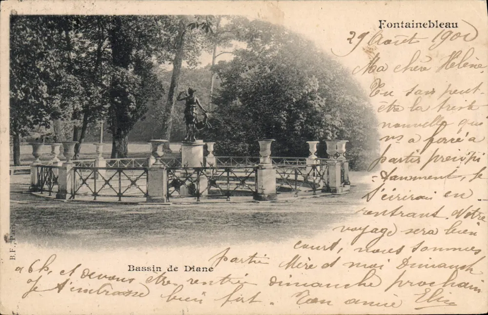 Bassin de Diane — Fontainebleau — B.F. Paris - Recto