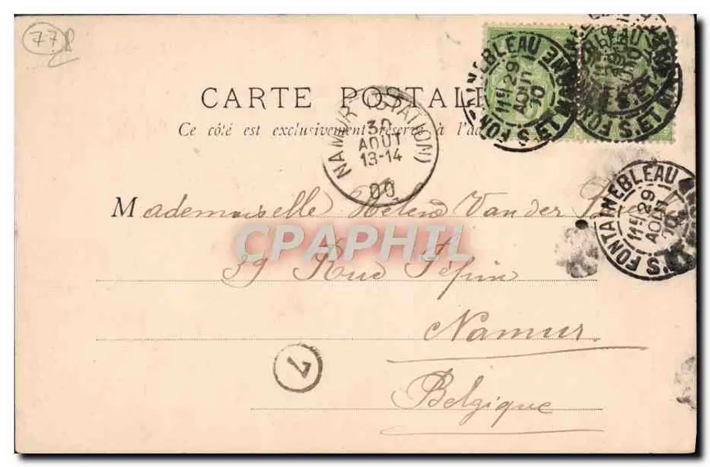Bassin de Diane — Fontainebleau — B.F. Paris - Verso