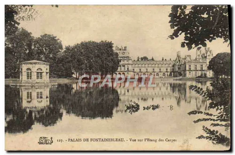 Schloss Fontainebleau — Ansicht des Etang des Carpes — n°127 - Vorderseite
