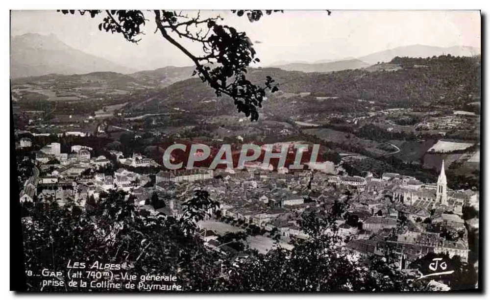 Gap (alt. 790 m) — Vista general tomada desde la Colina de Puymaure — ABEIL, GAP - Anverso