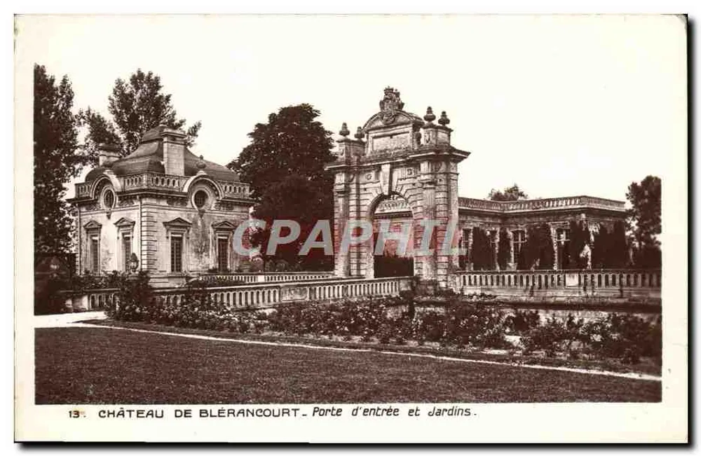 Château de Blérancourt — Porte d'entrée et Jardins - Recto