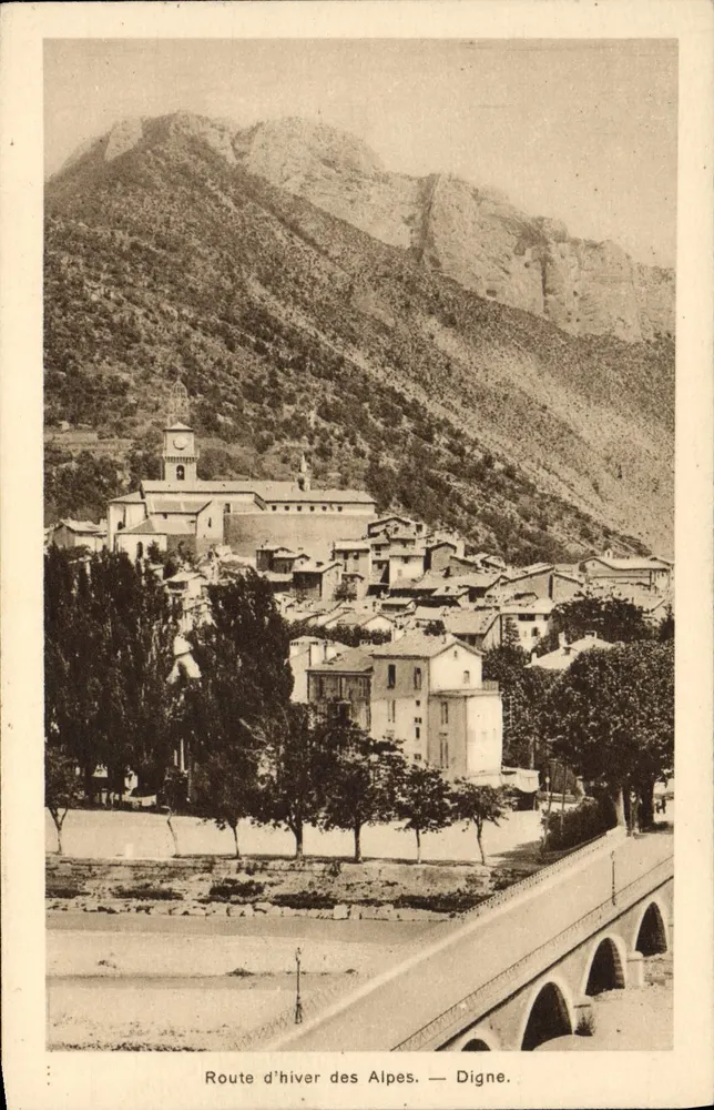 Rota de inverno das Alpes — Digne — J. Barreau e Cie, Paris - Frente