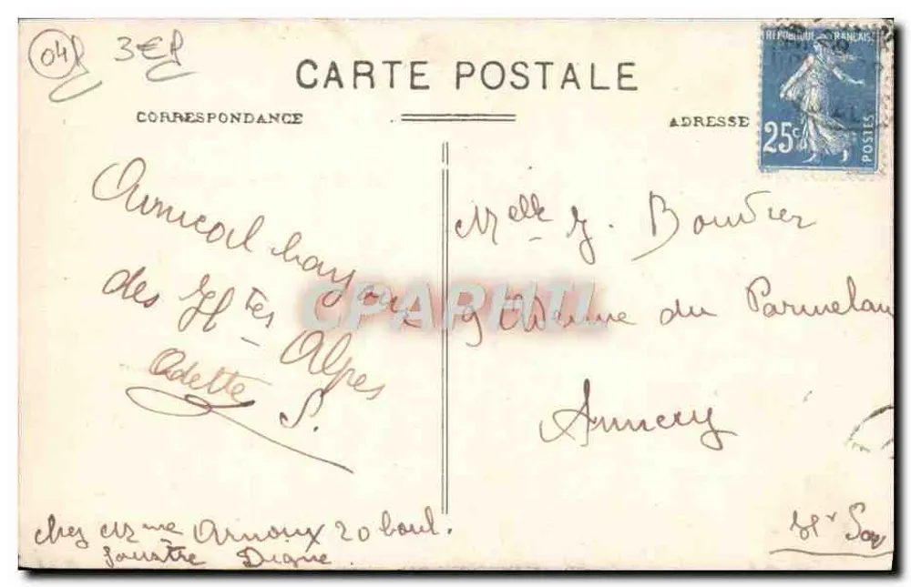 Digne - Grande Fontaine — editor E. Sicard, Digne - Verso
