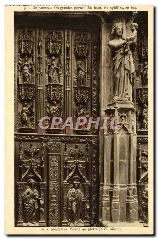 Porte della cattedrale — pannello scolpito — A. Tomas, Ajaccio (Corsica) - Recto