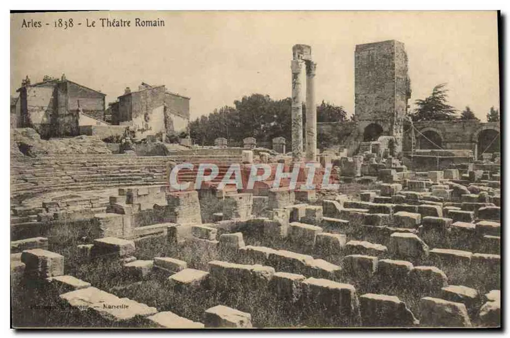 Arles - 1838 - O Teatro Romano — editor: P. Lévy, Marselha - Frente