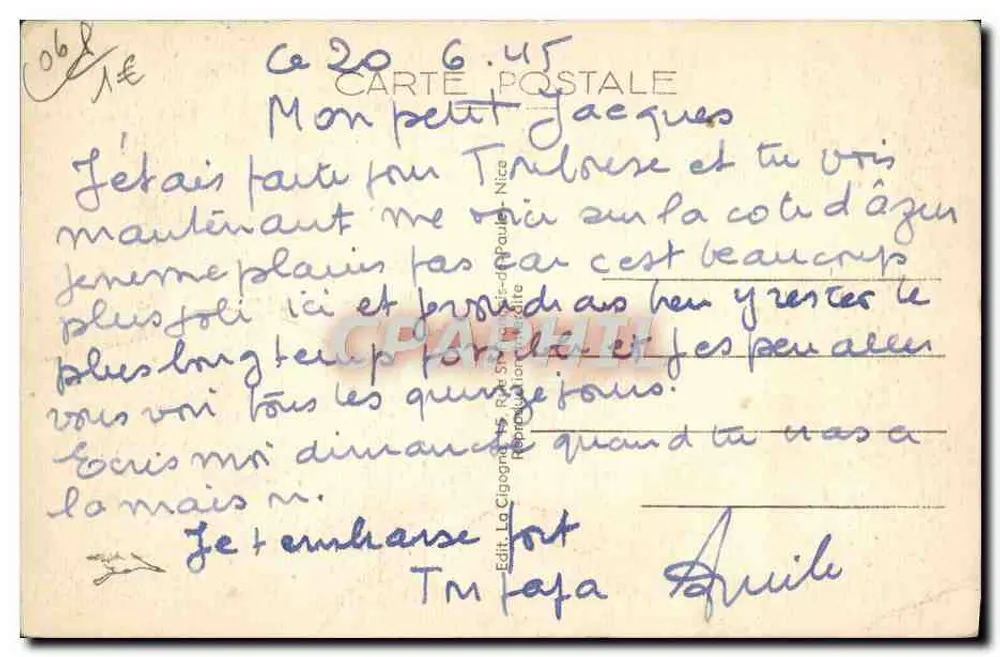 Beaulieu-sur-Mer und Saint-Jean-Cap-Ferrat — Allgemeiner Blick — Der Storch von Nice - Rückseite