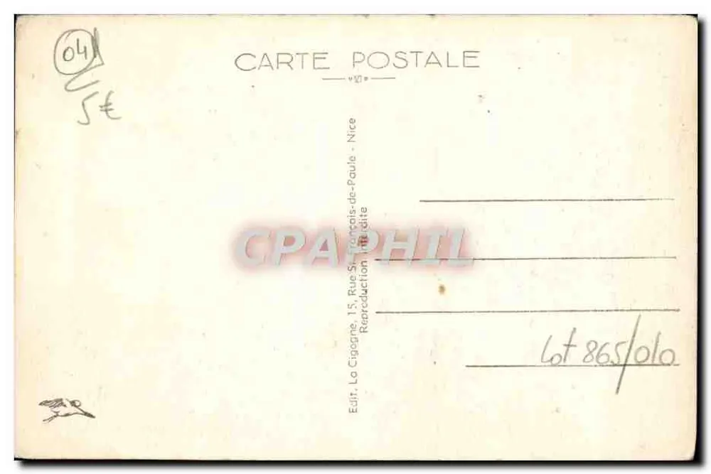 Digne — Vista panorâmica — Carta postal n°7769 - Verso
