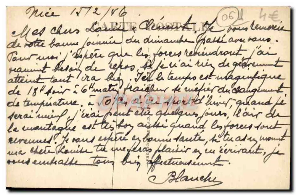 Beaulieu e o Mont-Boron — vista de um balcão com colunas — editor desconhecido, n° de série 2997 - Verso