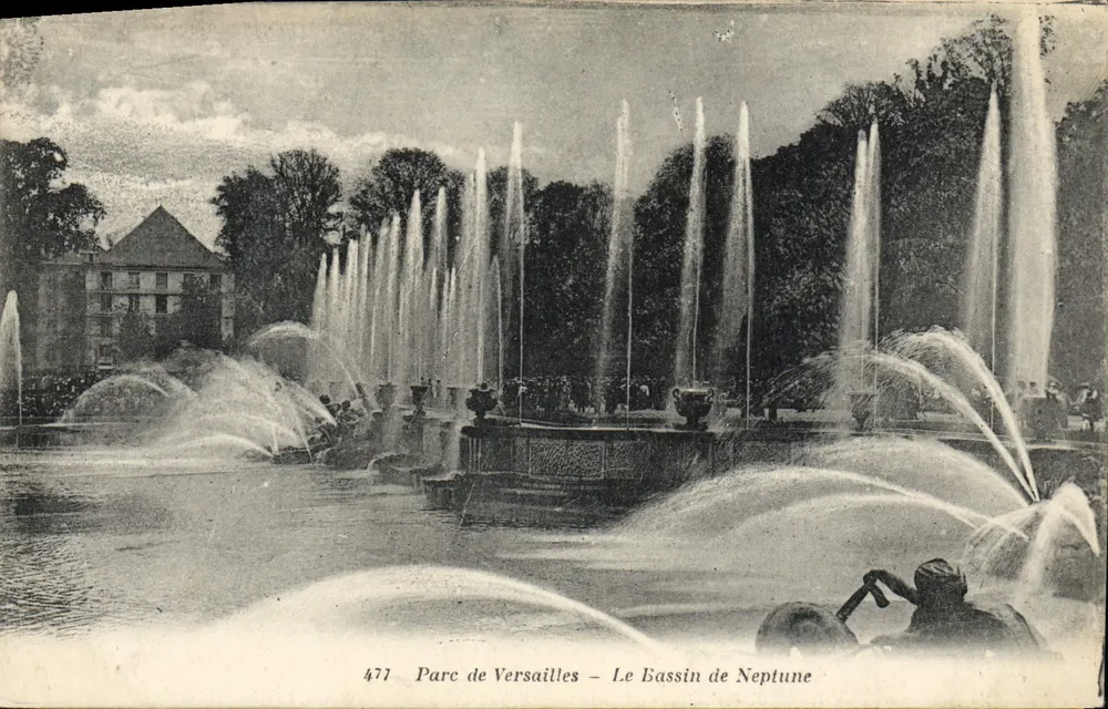 Parco di Versailles — Il Bassino di Nettuno — editore Céria Paris-Verdun, n° 477 - Recto