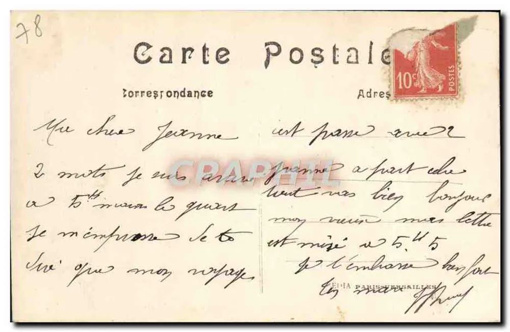 Parco di Versailles — Il Bassino di Nettuno — editore Céria Paris-Verdun, n° 477 - Verso