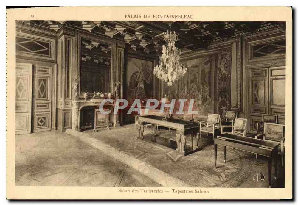 Schloss Fontainebleau — Tapisserie-Saal — Verlag E. Papeghin, Paris - Vorderseite