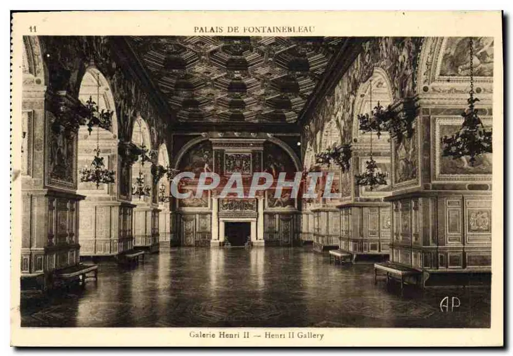 Schloss Fontainebleau — Galerie Henri II — Verlag E. Papeghin, Paris - Vorderseite