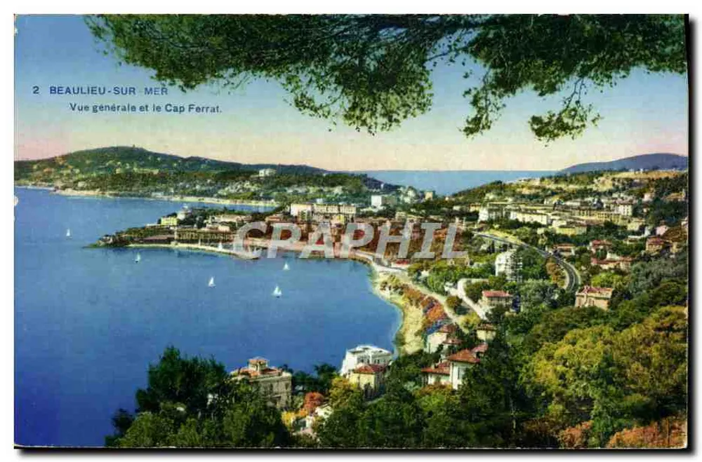 Beaulieu-sur-Mer — Allgemeiner Blick und Cap Ferrat — Photochromie A.D. (Schweiz) Nice (A.M.) - Vorderseite
