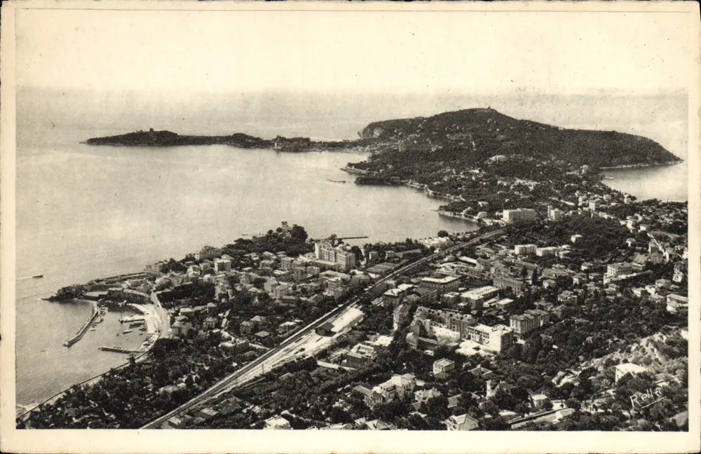 Beaulieu-sur-Mer e o Cap Ferrat — vista da estrada da Corniche Média — Coleção Rella 'A Costa da Azur' - Frente