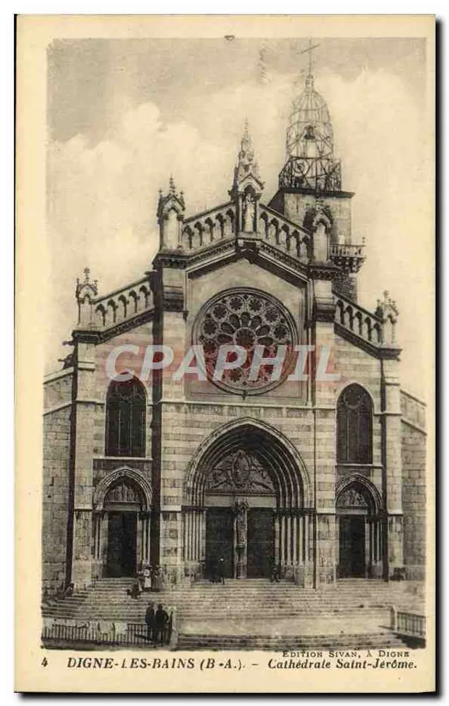 Digne-les-Bains (B.A.) — Catedral de São Jerônimo — Edição Sivan, em Digne - Frente