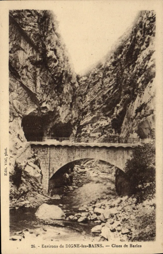 Ponte sobre o Barles — Arredores de Digne-les-Bains — Edit. Vial, fot. - Frente