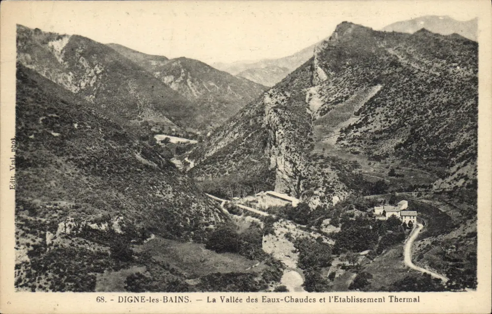 Digne-les-Bains — Tal der Thermalquellen und das Thermalbad — Edit. Vial, n°68 - Vorderseite