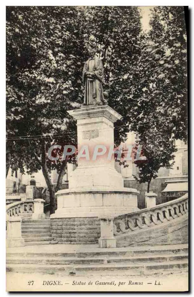 Digne — Estátua de Gassendi, por Ramus — L.L. - Frente