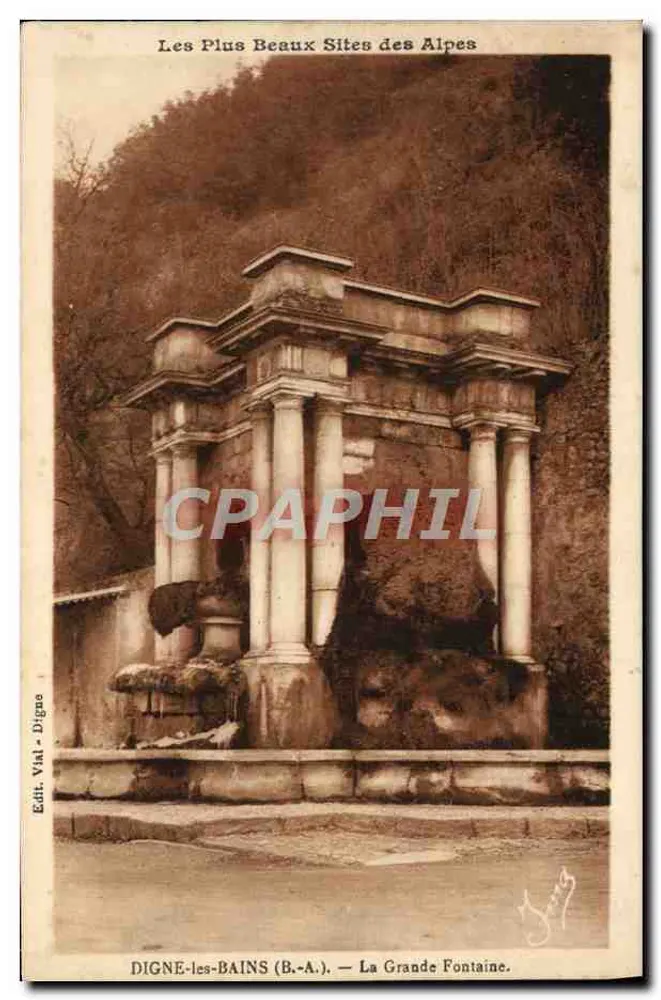 Digne-les-Bains (B.-A.) — Die Grande Fontaine — Verlag Vial - Digne - Vorderseite