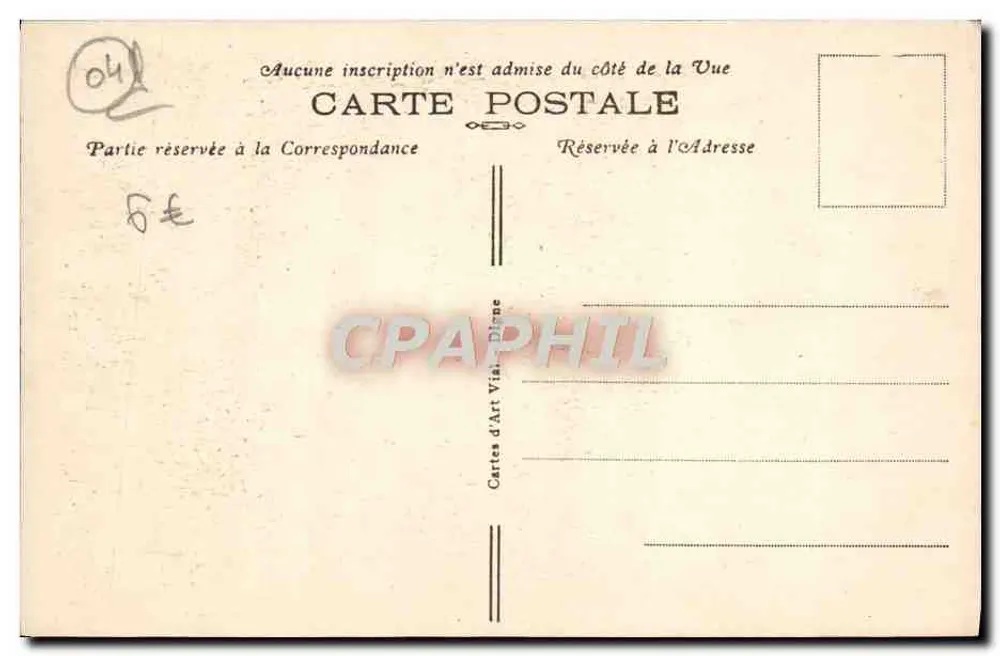 Digne-les-Bains (B.-A.) — Die Digue der Épinettes unter Schnee — Edit. Vial - Digne - Rückseite
