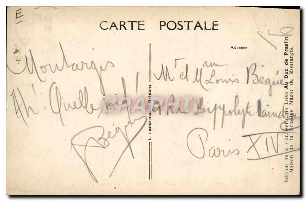 Montargis (Loiret) — Stade Municipal — Course Cycliste — Édition de la Confrérie de Luxe - Verso