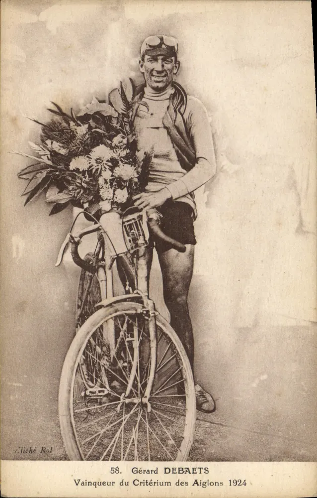 Gérard DEBAETS — Sieger des Critérium des Aiglons 1924 — Cliché Rol - Vorderseite