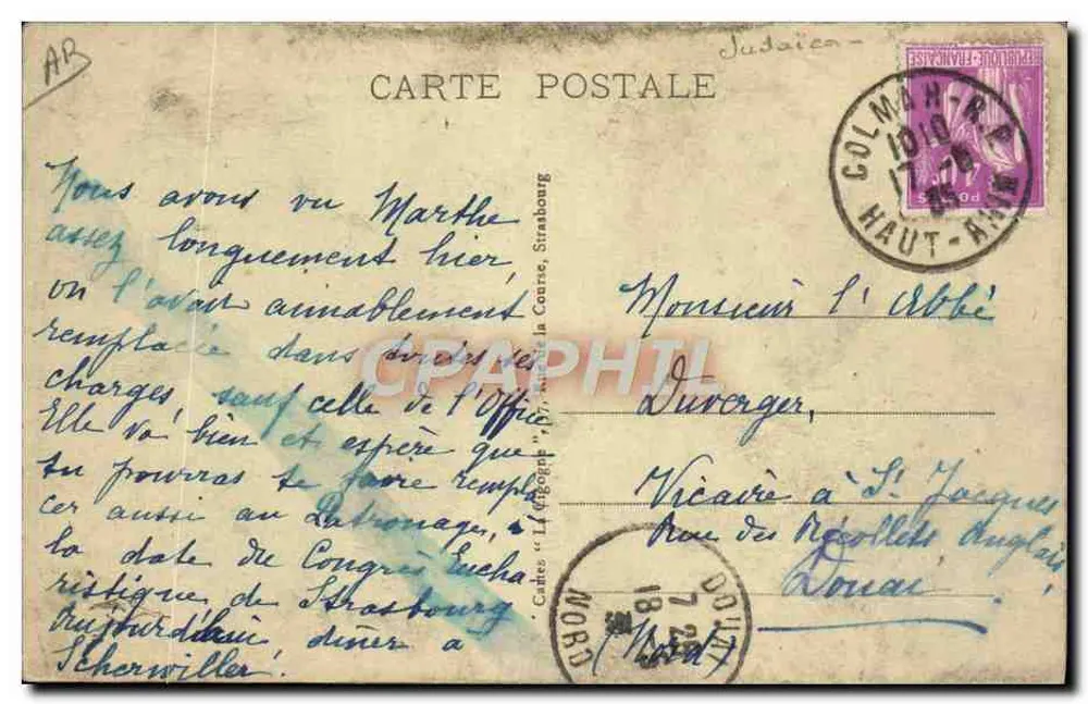 Colmar — Rue des Juifs, Maison Molly — Verlag unbekannt, Nummer 49 - Rückseite