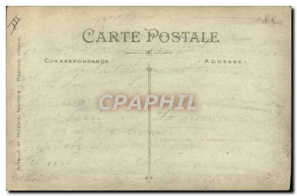 Caricatura de um homem com um cornichão — editor Ardaud e Nozais, Nantes, n° 105 - Verso