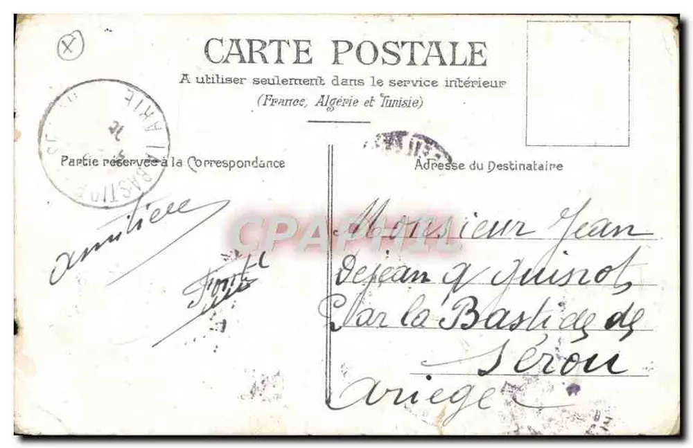Soldat en train de couper les cheveux d'un jeune homme — scène d'enseignement militaire — éditeur Sans Douleur - Rückseite