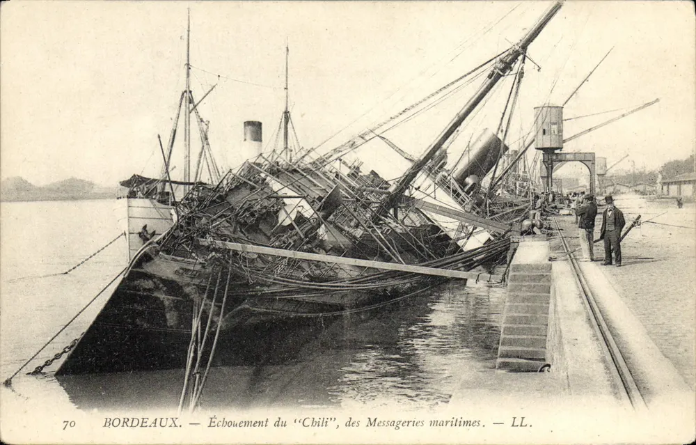 Bordeaux — Wrack des "Chili", der Messageries maritimes — LL. - Vorderseite
