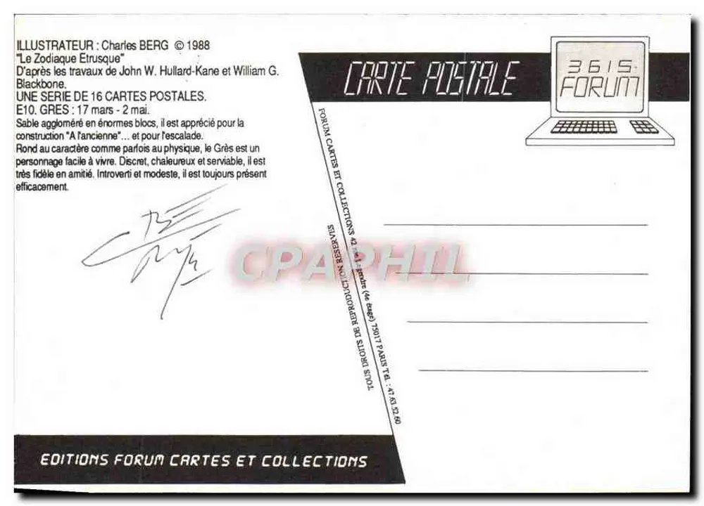 Grès — 17 de março - 2 de maio — Éditions Forum Cartes et Collections - Verso