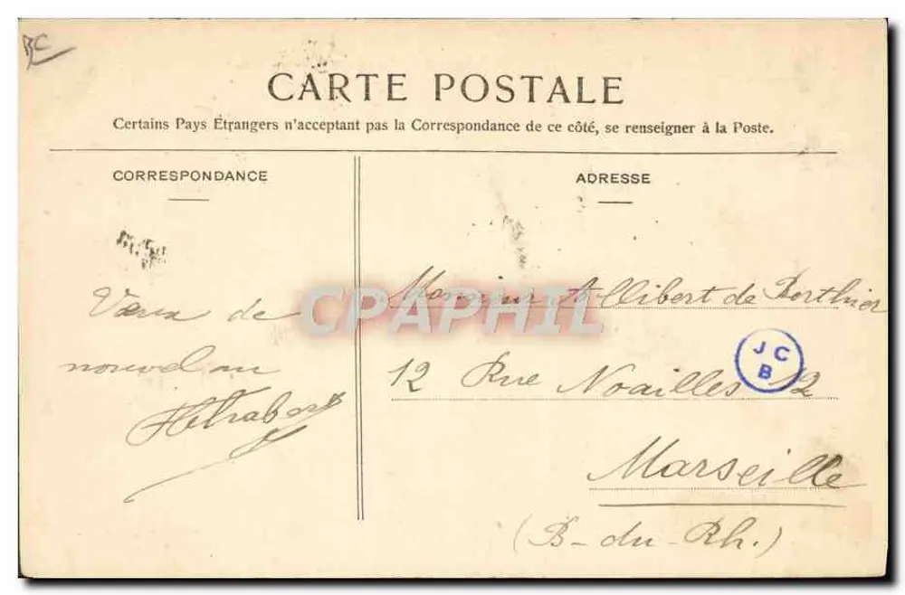 Onderzeeboot "Gymnote" — Franse Marine — Collectie A. Couturier - Achterkant