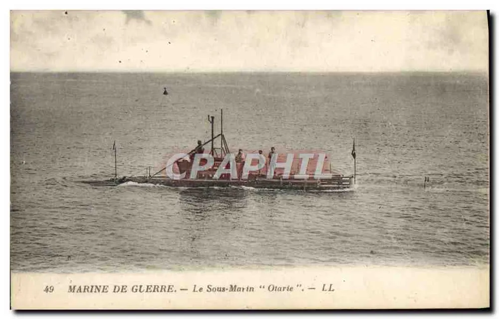 Marinha de Glerre — O Submarino "Otarie" — LL - Frente