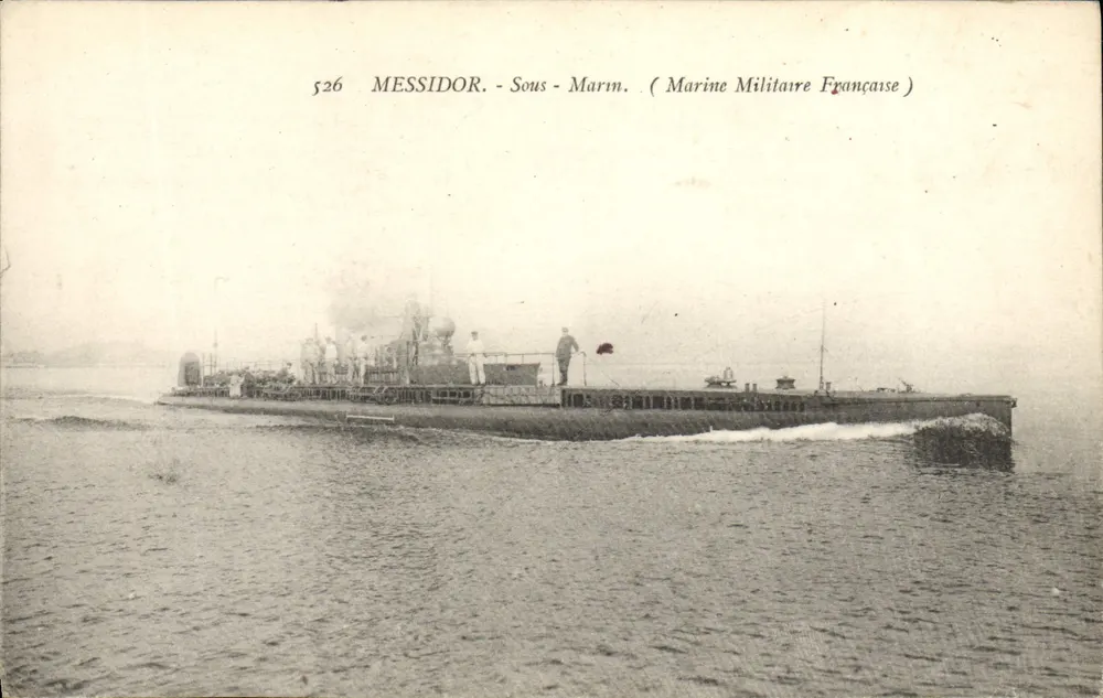 Messidor - Submarino — Marinha Militar Francesa — Editor Tculon, n° 526 - Frente