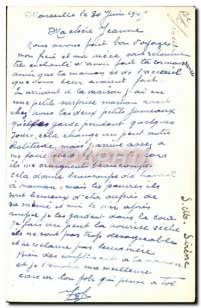 Submarino — em Marselha — editor desconhecido, número de série não visível - Verso