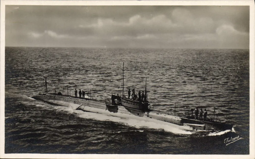 Submarino tipo X — Cavour — editor Falzone, Spezia - Frente