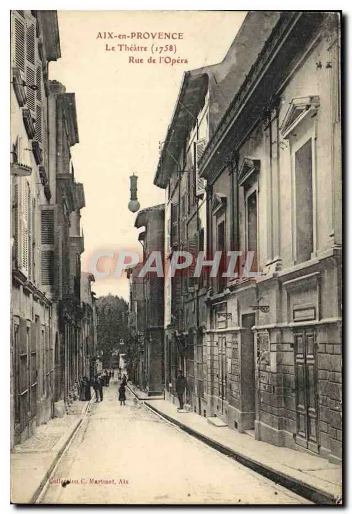 Aix-en-Provence — Das Theater (1758) Rue de l'Opéra — Sammlung C. Martinet, Aix - Vorderseite