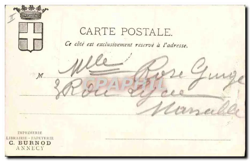 Annecy, le théâtre et canal du Vassé — Pittier, phot.-édit., Annecy, n° 348 - Verso