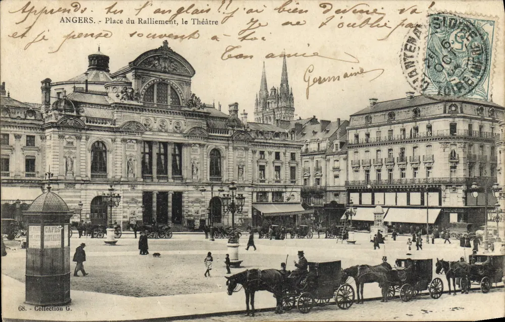 Angers - Place du Ralliement, le Théâtre — éditeur inconnu, n° 68 - Recto