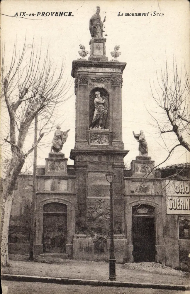 Aix-en-Provence — O monumento Seco — Editor: F. Boorter, Café-Tahnes - Frente