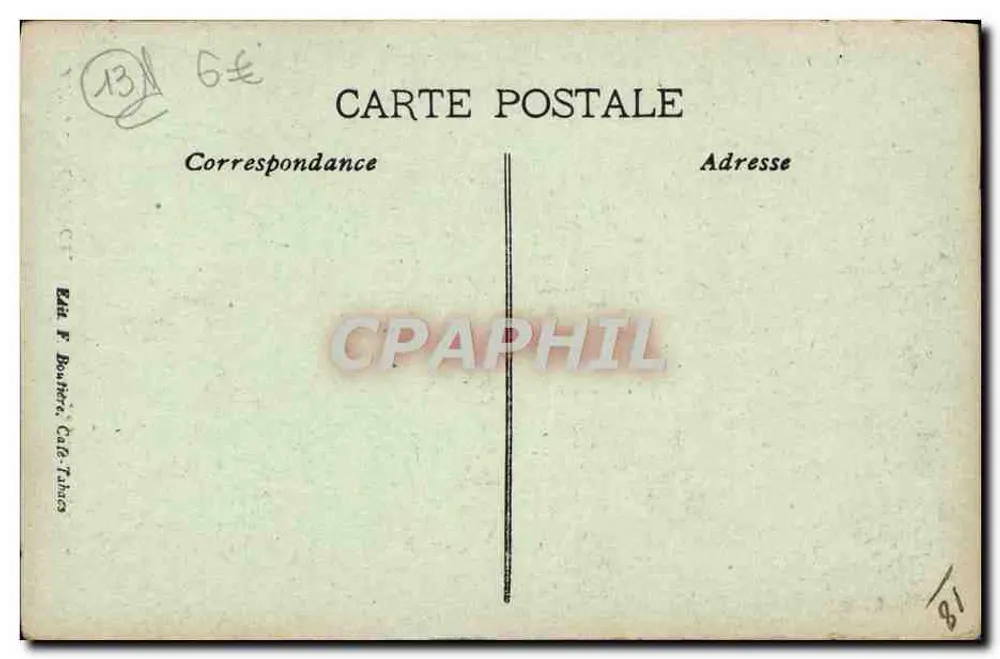 Aix-en-Provence — O monumento Seco — Editor: F. Boorter, Café-Tahnes - Verso