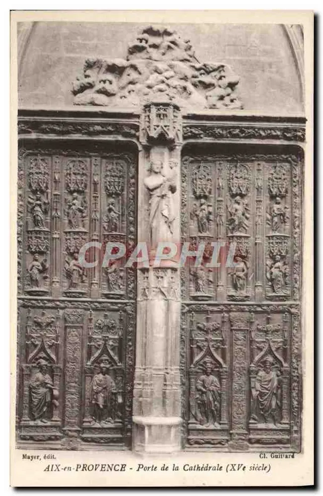 AIX-EN-PROVENCE - Porta da Catedral (século XV) — CL. Guitard, editor - Frente