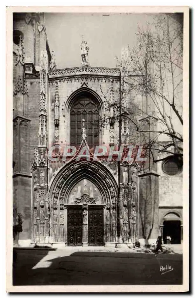 Aix-en-Provence — La Cathédrale Saint-Sauveur — Gotische Fassade des 15. Jahrhunderts — Éditions Rella - Vorderseite